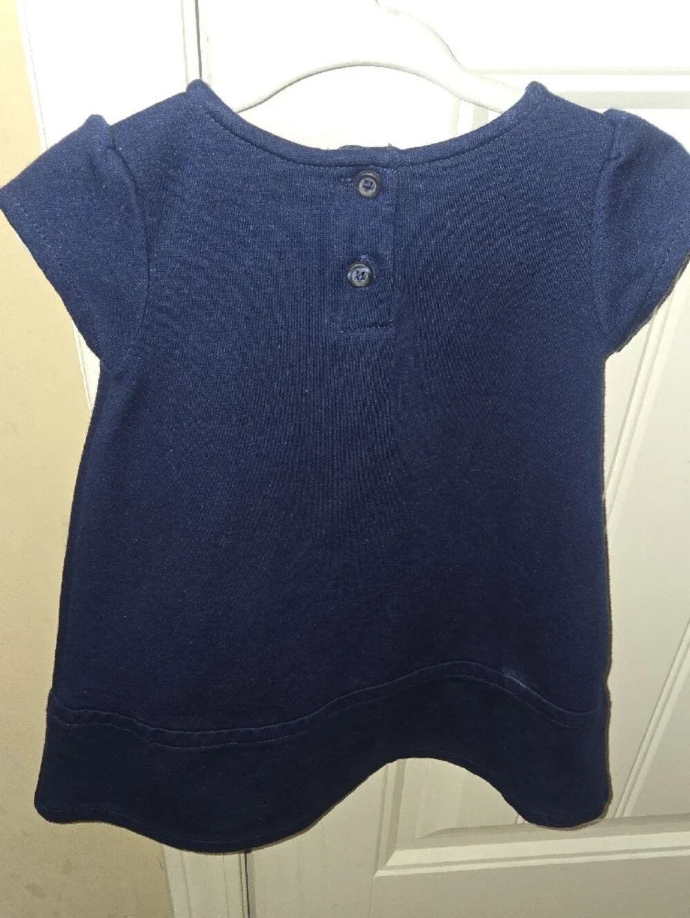 Gymboree 12-18M Navy Dress with Pink Bow and Dachshund Appliqué